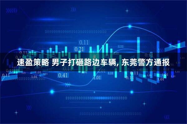 速盈策略 男子打砸路边车辆, 东莞警方通报